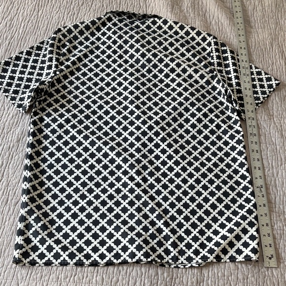 Black and White Geometric Men's Shirt - Picture 6 of 6